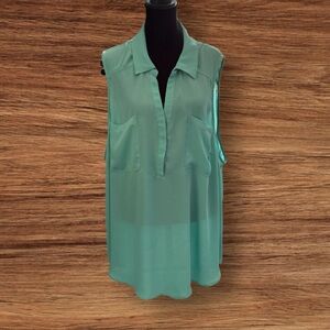 Torrid HARPER Georgette Collared Sleeveless Blouse Wasabi NWT Size 4X